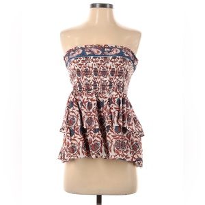 House of Harlow 1960 cotton Tiered Ruffle strapless Top S